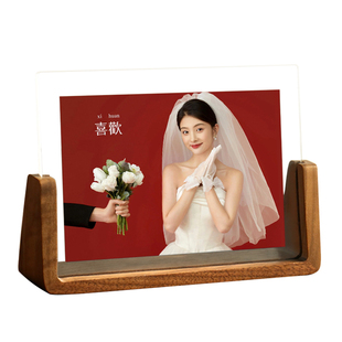 实木相框摆台高级感6寸情侣结婚证做纪念婚纱照定制打印制作摆件