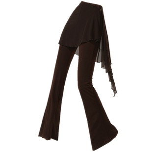 假两件现代中国古典舞蹈裤遮屁股帘练功裤微喇叭裤短裙裤子一体女