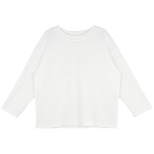 大耳象童装铺女童纯色圆领T恤秋季新款儿童白色百搭打底长袖上衣