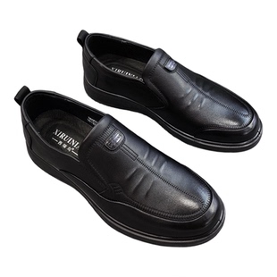 西瑞鸟商场真皮男鞋2025秋季新款商务休闲鞋皮鞋牛皮软面一脚蹬舒