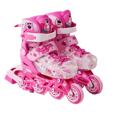 2026新款双内胆轮滑鞋女童草莓熊