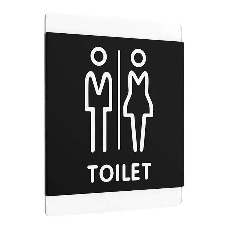 商场超市公共厕所门牌toilet卫生间指示牌男女公厕标识牌坐便器禁止蹲便垃圾桶提示牌简约创意亚克力标牌定制