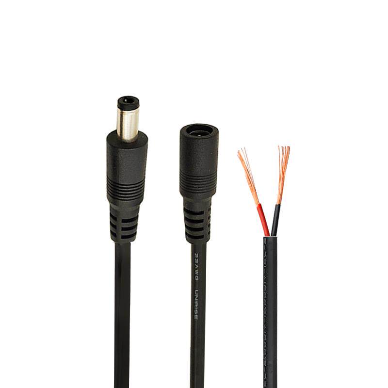 纯铜DC公头线母头电源5.5-2.5mm对接插头线DC12V-19V-24V连接头线