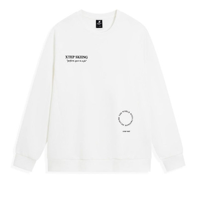 特步卫衣正品男款圆领保暖套头衫