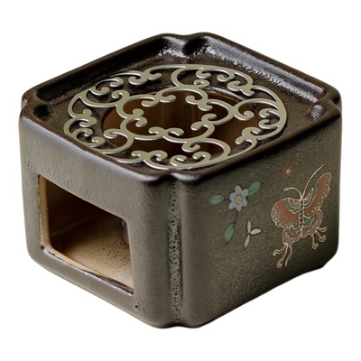 日式黑志野烧粗陶温茶炉