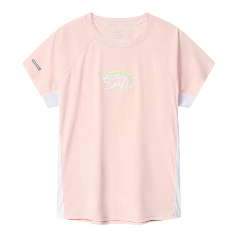 鸿星尔克童装2026男女童夏季短袖运动套装速干T恤儿童短裙两件套