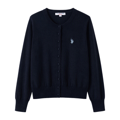 U.S. POLO ASSN.秋冬季长袖针织开衫女新款宽松慵懒风毛衣外套