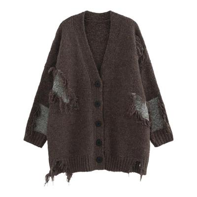 慵懒风设计感针织开衫毛衣