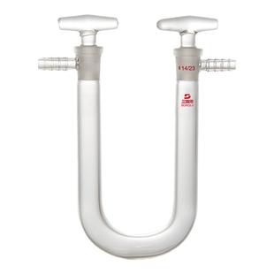 三爱思 U型干燥管具支具塞D27 标准磨口气体旋转无阻 卷边口密封透明 高硼硅玻璃 物理化学生物实验室器材