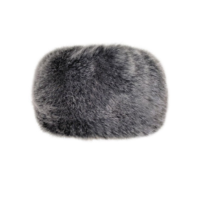 冬季狐狸毛卡其色保暖无檐帽