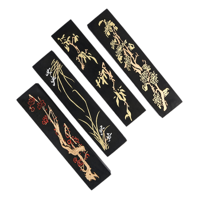 泾鼎文房四宝墨条毛笔书法用梅兰竹菊徽歙老胡开文油烟集锦墨易水法制作礼品收藏墨条墨锭墨块送礼徽墨3.2两