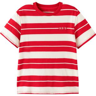 商场同款巴拉巴拉儿童短袖t恤男童女童红色上衣春秋款宝宝打底衫