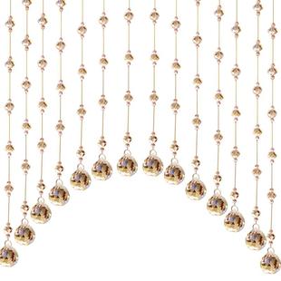 水晶珠帘客厅隔断帘玄关卧室厕所免打孔门帘子欧式家用装饰过道帘