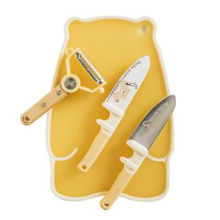 树可小熊辅食菜板刀具套装宝宝婴儿儿童水果刀砧板切菜小菜刀工具