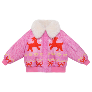 pocoblush【棒针灵感的小羊】毛绒棉服外套女童防水防风加厚冬装