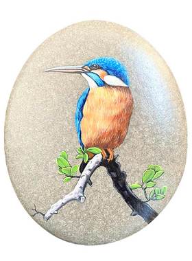 石头摆件现代简约办公室纯手绘