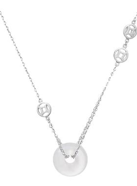 福运平安扣S925纯银项链女款2024新款爆款轻奢小众玉髓生日礼物