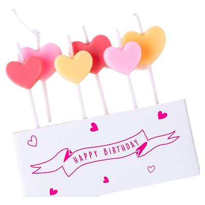 网红五角星爱心蜡烛摆件甜品台