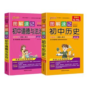 图解速记初中小四门历史道德与法治地理生物知识点汇总速查速记背记手册基础知识大全七八九年级中考备考复习资料pass绿卡图书正版
