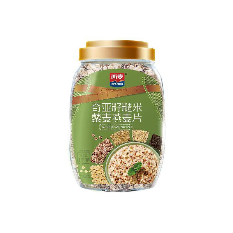 西麦奇亚籽燕麦片早餐减无蔗糖肥精尿人专食品用糖友控糖代餐专用