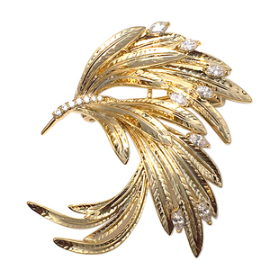 D.M.D/迪曼达金色羽毛胸针高档女百搭小鸟胸花复古简约西装别针