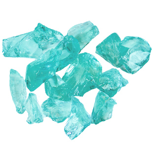 爆款鱼缸造景冰蓝水晶琉璃冰蓝海玻璃原石底部砂沙石桌面水族装饰