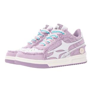 KILLWINNER Noah's ark 牛仔破碎流星 潮牌低帮板鞋子 紫色