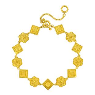 盛世华彩传承华星凝辉手链 女纯银镀18K黄金色手饰国风新中式百搭