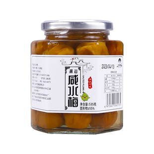 乐落食咸酸梅咸水梅咸金桔潮汕特产咸梅酸梅汤孕妇泡水酸浸青竹梅