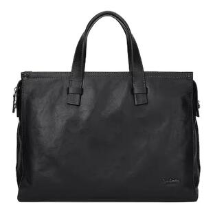 皮尔卡丹男士电脑牛皮公文包单肩斜挎包商务男式真皮大容量手提包