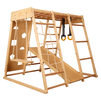 实木多功能儿童室内攀爬架滑滑梯