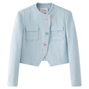 【陈丽君同款】N·MORE设计师品牌 时尚休闲简约上衣圆领短外套女