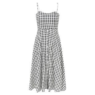 since then《悸动初恋》初恋甜美气质吊带格子长款a字连衣裙女夏