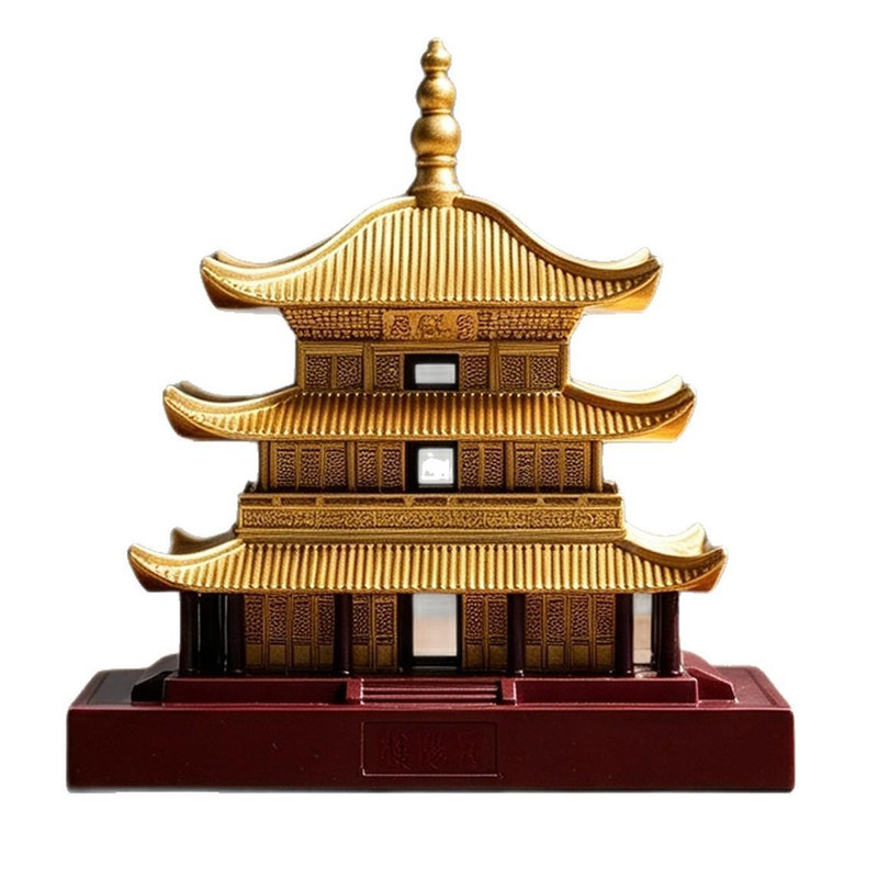 中国风仿古岳阳楼合金桌面摆件