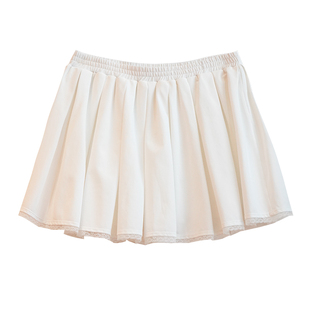 胖mm蕾丝花边百褶短裙夏季木子理想大码女装甜美减龄松紧腰半身裙