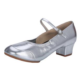 舞蹈鞋女软底跳舞鞋带跟成人新款四季红色透气网纱广场舞女鞋中跟