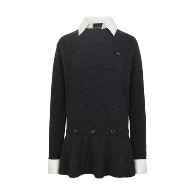 ARTEPURA灰色假两件毛衣裙女