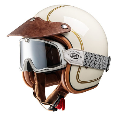 复古四分之三摩托车头盔