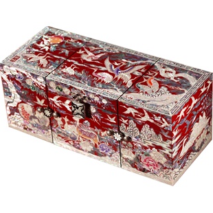 锦贝传说螺钿漆器首饰盒木质结婚礼物手饰品珠宝盒复古中式收纳盒