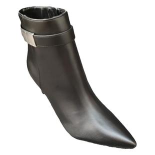 C家OL气质尖头裸靴优雅高跟短靴靴子细跟时装靴秋款外贸大码女鞋