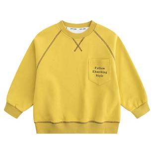 小象汉姆童装男童卫衣2026新款春装儿童长袖打底衫圆领男孩上衣潮