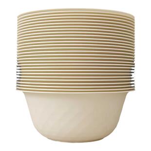 一次性碗筷套装家用加厚塑料圆形汤面饭盒餐具结婚酒席婚宴米饭粥