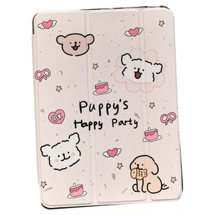 2025新款iPad11代平板保护壳无笔槽air6/5/4亚克力10.2寸三折10.9卡通可爱小狗防弯保护套pro