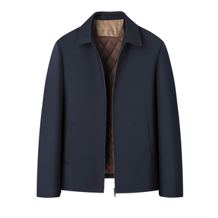 庄吉夹克棉衣含羊毛夹棉内胆秋冬棉服商务行政风加厚翻领外套男士