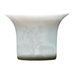 昌南雕花影青瓷品茗杯 景德镇白瓷杯个人杯主人杯子 陶瓷功夫茶杯