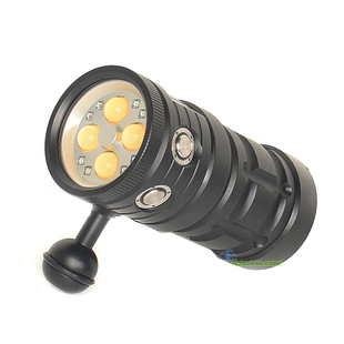 专业摄影补光灯潜水手电红光蓝光强光大功率水下80米IPX8防水照明