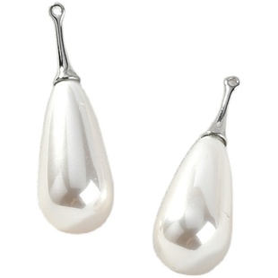 铜镀真金色简约耳饰配件diy手工高亮珍珠水滴耳坠耳环饰品材料