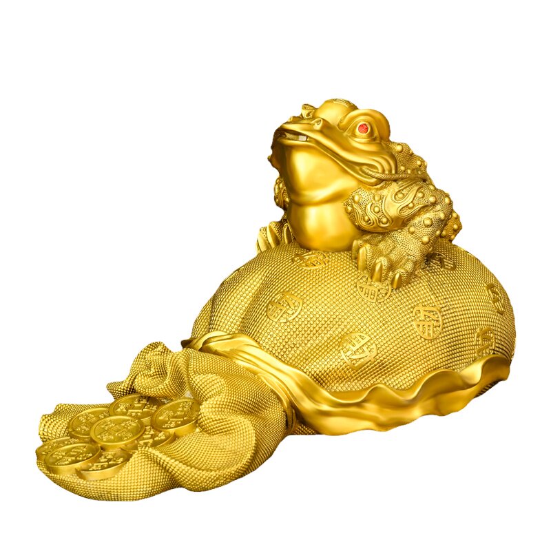 黄铜钱袋金蟾摆件家居店铺装饰品