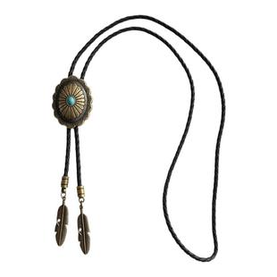 复古西部牛仔Bolo tie波洛领结个性花纹领绳欧美款男士潮流领带