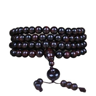 正宗海南黄花梨帝王紫油梨老料顺纹海黄手串手链108颗男女款沉水